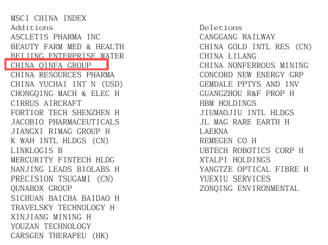 中国秦发跻身MSCI全球小盘股指数,转型期迎流动性机遇